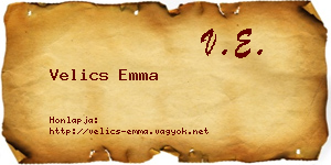 Velics Emma névjegykártya