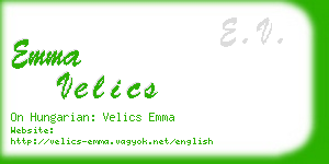 emma velics business card